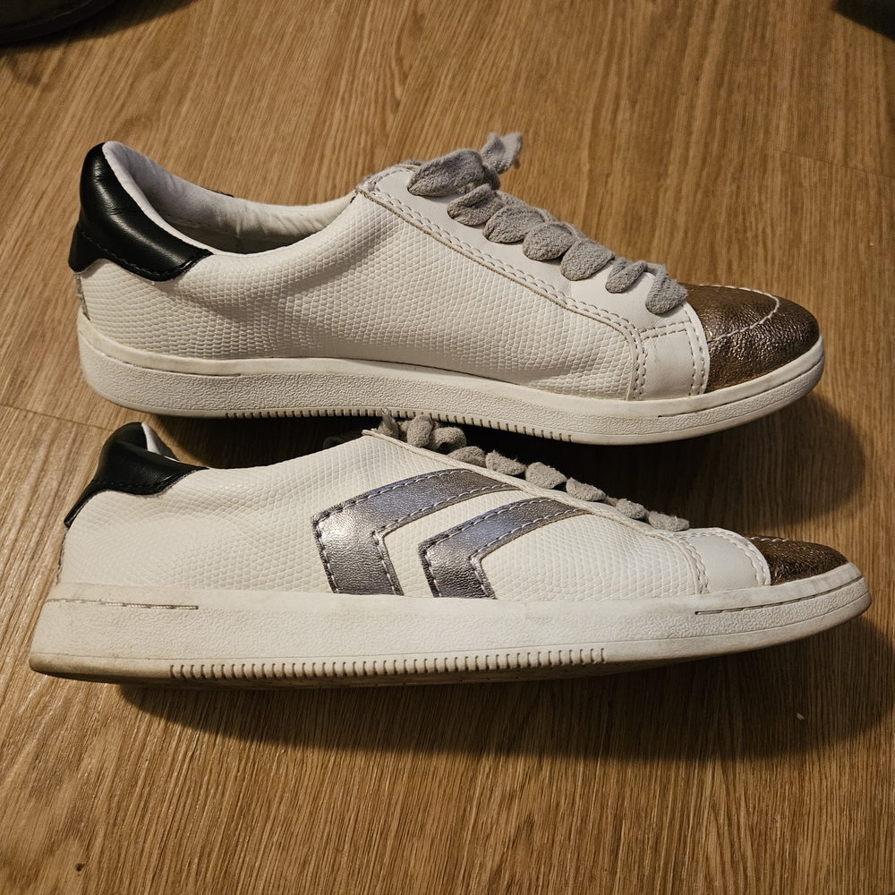 Dolce Vita White and Silver Athletic Shoes